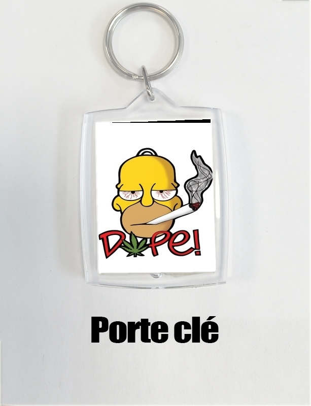 Porte clé photo Homer Dope Weed Smoking Cannabis