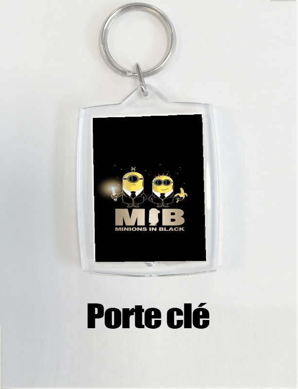 Porte clé photo Minion in black mashup Men in black