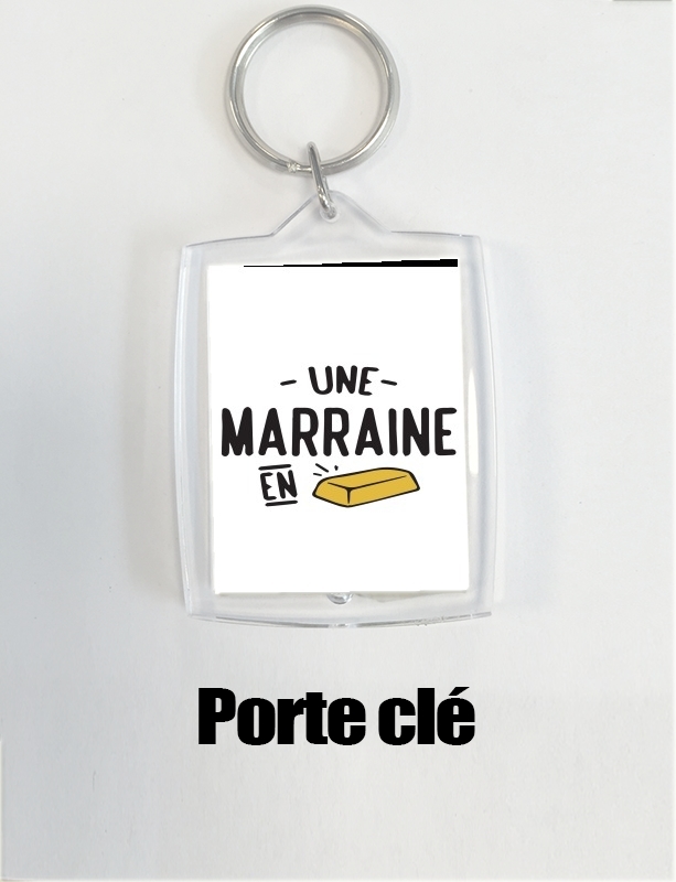 Porte clé photo Une marraine en or