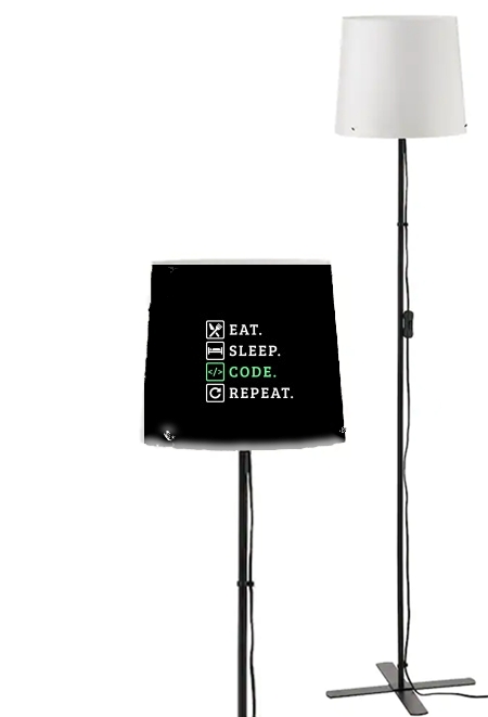 Lampadaire Eat Sleep Code Repeat