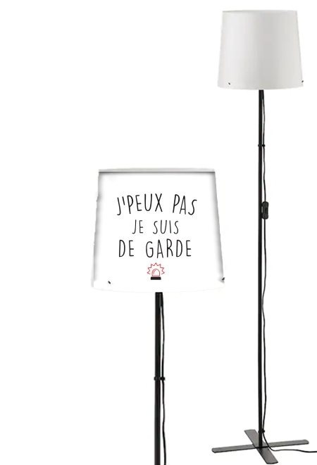 Lampadaire Je peux pas je suis de garde avec sirene rouge