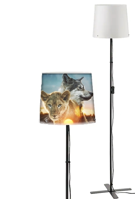 Lampadaire Le loup et le lion