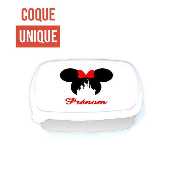 Boite a Gouter Repas Silhouette Minnie Château avec prénom personnalisable