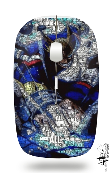 Souris sans fil avec récepteur usb All Might Toshinori Word Art