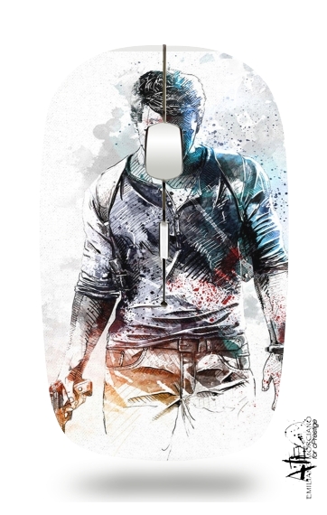 Souris sans fil avec récepteur usb Uncharted Nathan Drake Watercolor Art