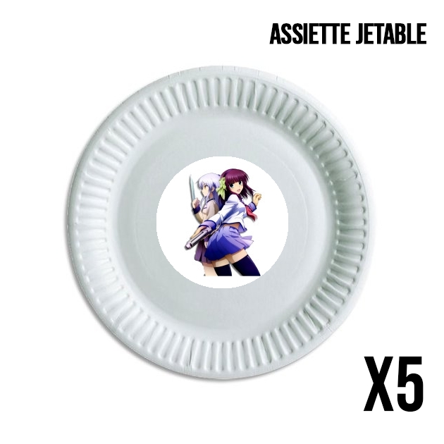 Pack de 5 assiettes jetable angel Beats