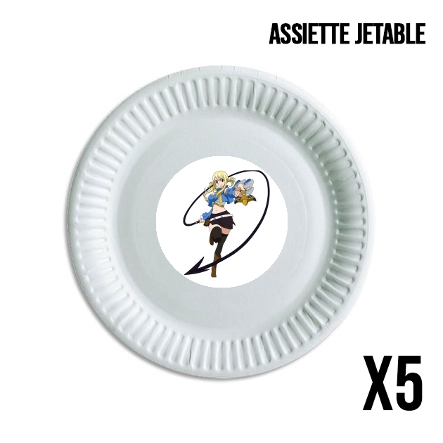 Pack de 5 assiettes jetable Lucy heartfilia