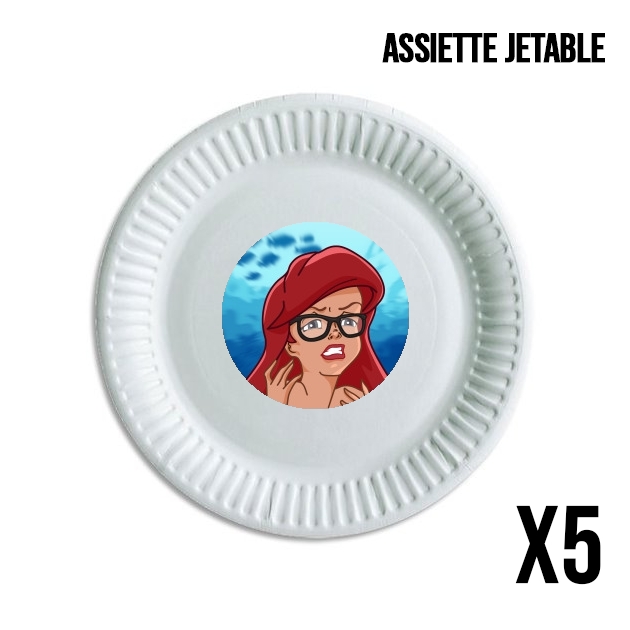 Pack de 5 assiettes jetable Meme Collection Ariel