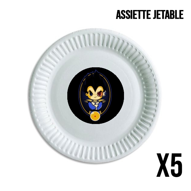 Pack de 5 assiettes jetable Vegeta Portrait