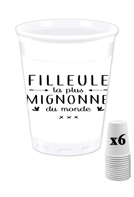 Pack de 6 Gobelets Filleule la plus mignonne du monde