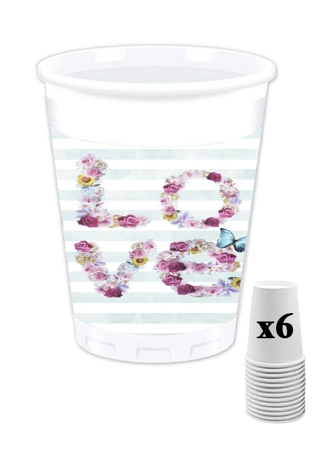 Pack de 6 Gobelets FLORAL LOVE