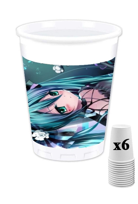 Pack de 6 Gobelets Hatsune Miku Sadness