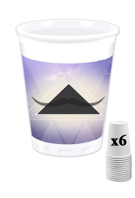 Pack de 6 Gobelets Hipster Triangle Moustache