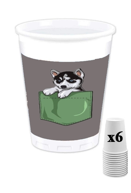 Pack de 6 Gobelets Husky Dog in the pocket