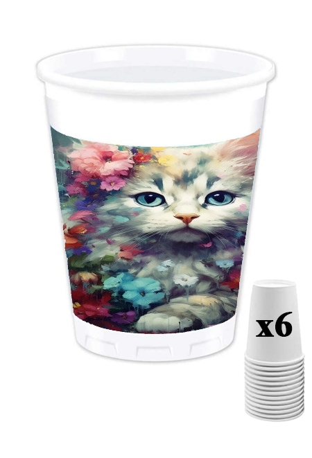 Pack de 6 Gobelets I Love Cats v4