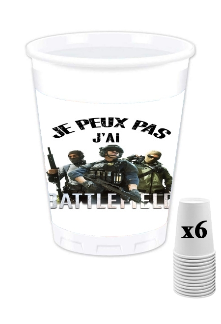 Pack de 6 Gobelets Je peux pas j'ai battlefield