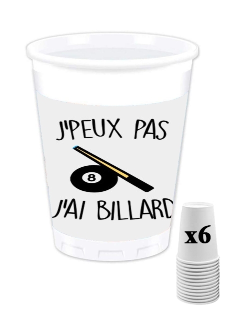 Pack de 6 Gobelets Je peux pas jai billard