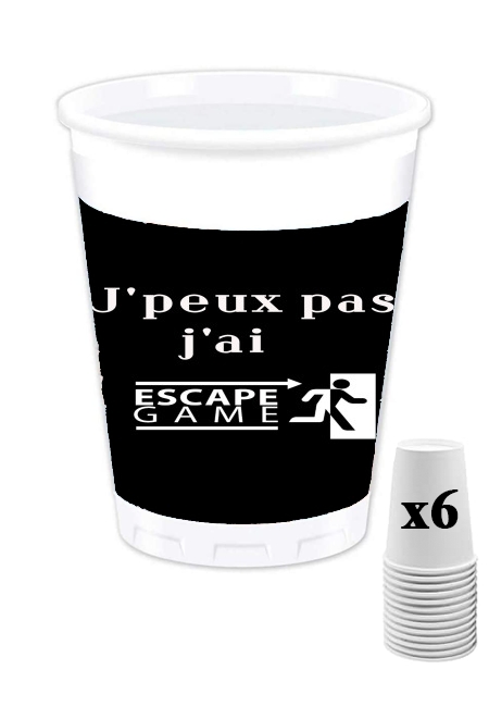 Pack de 6 Gobelets Je peux pas j'ai escape game