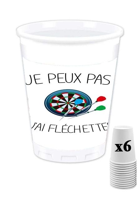 Pack de 6 Gobelets Je peux pas j'ai fléchettes