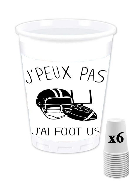 Pack de 6 Gobelets Je peux pas j'ai Foot US