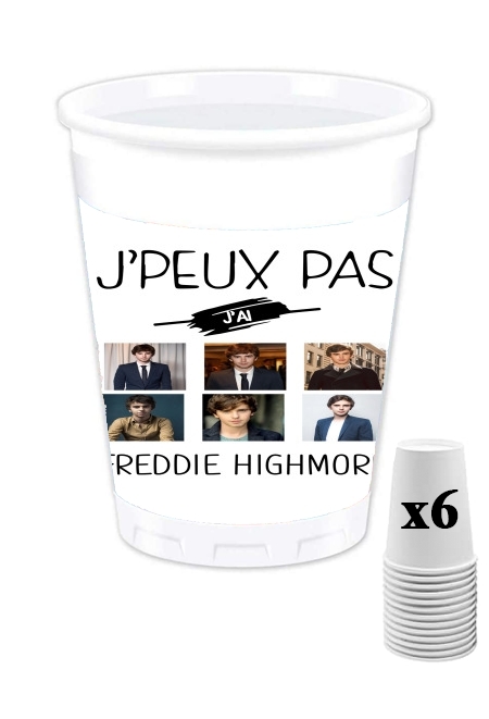 Pack de 6 Gobelets Je peux pas j'ai Freddie Highmore Collage photos