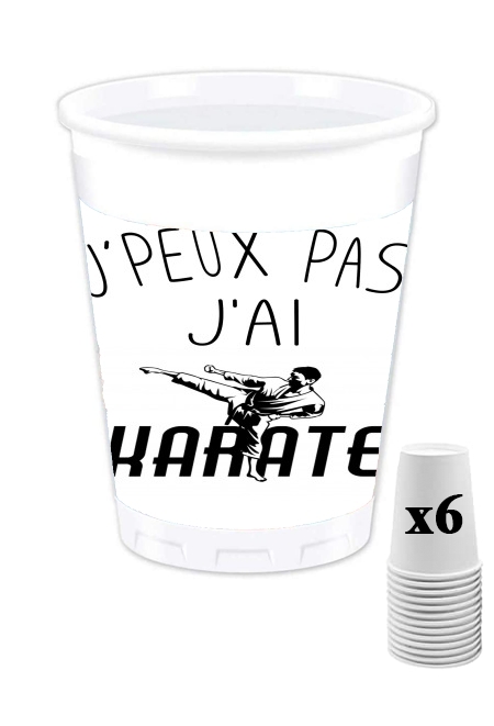 Pack de 6 Gobelets Je peux pas j'ai Karate