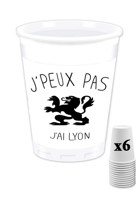 Pack de 6 Gobelets Je peux pas j'ai Lyon