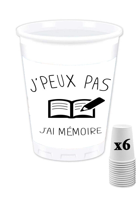 Pack de 6 Gobelets Je peux pas j'ai mémoire