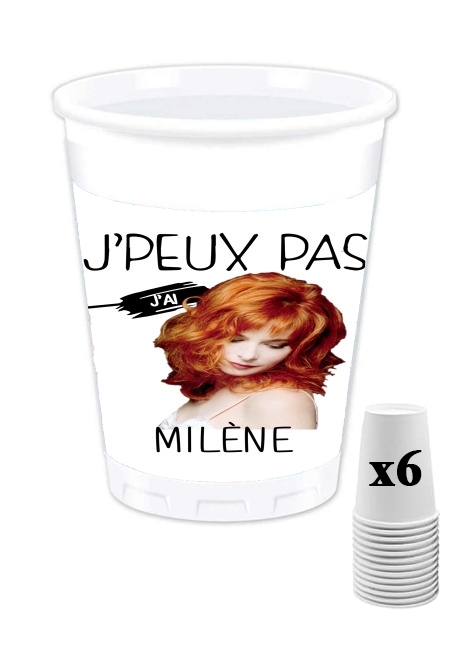 Pack de 6 Gobelets Je peux pas j'ai milene