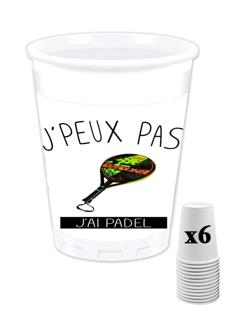 Pack de 6 Gobelets Je peux pas jai Padel