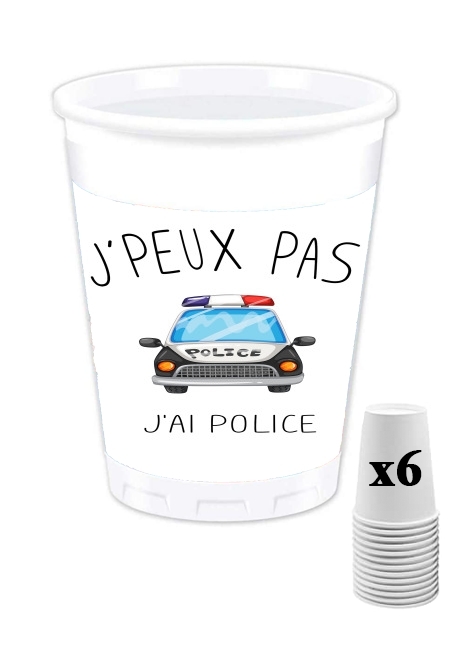 Pack de 6 Gobelets Je peux pas jai Police