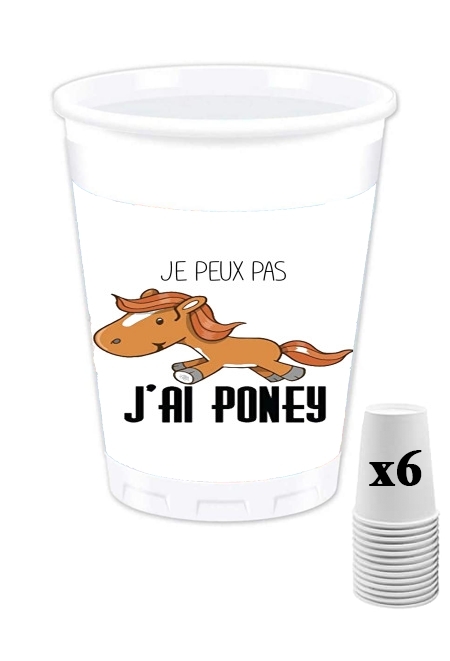 Pack de 6 Gobelets J'peux pas j'ai Poney