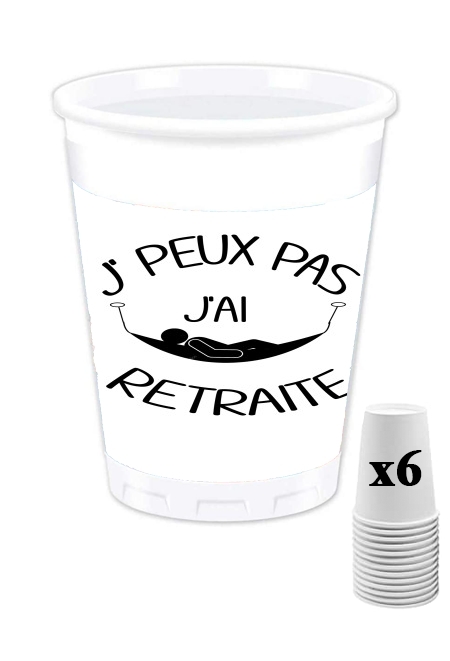 Pack de 6 Gobelets Je peux pas j'ai retraite