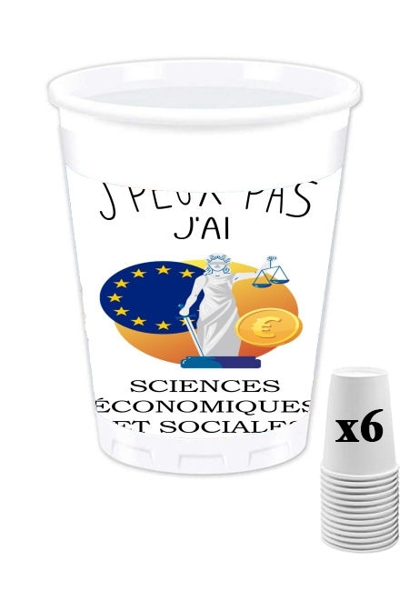 Pack de 6 Gobelets Je peux pas j'ai sciences économie sociale SES