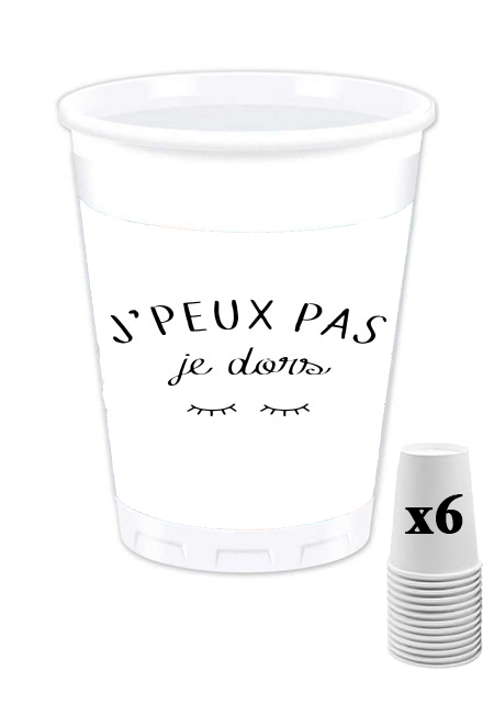 Pack de 6 Gobelets Je peux pas je dors