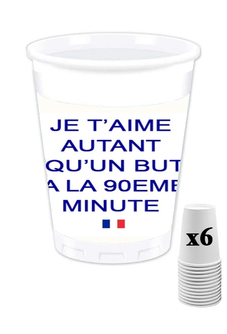 Pack de 6 Gobelets Je t'aime autant qu'un but à la 90e minutes