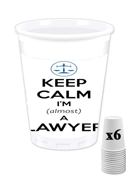 Pack de 6 Gobelets Keep calm i am almost a lawyer cadeau étudiant en droit