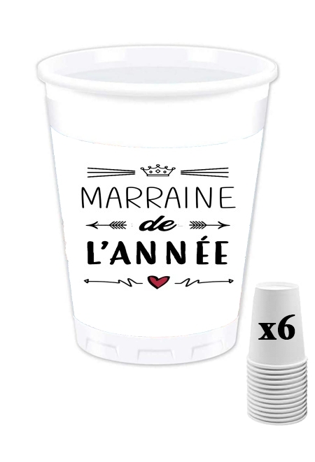 Pack de 6 Gobelets Marraine de lannee