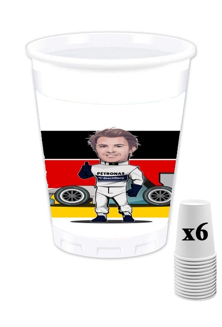 Pack de 6 Gobelets MiniRacers: Nico Rosberg - Mercedes Formula One Team