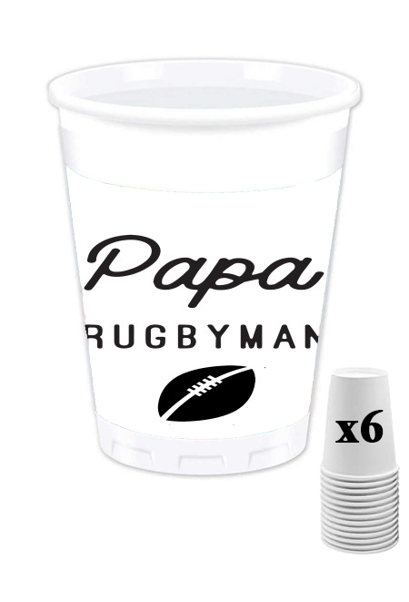 Pack de 6 Gobelets Papa Rugbyman