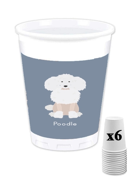 Pack de 6 Gobelets Caniche blanc