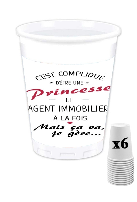 Pack de 6 Gobelets Princesse et agent immobilier