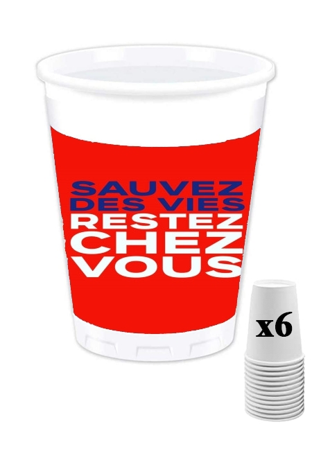 Pack de 6 Gobelets Sauvez des vies - Restez chez vous