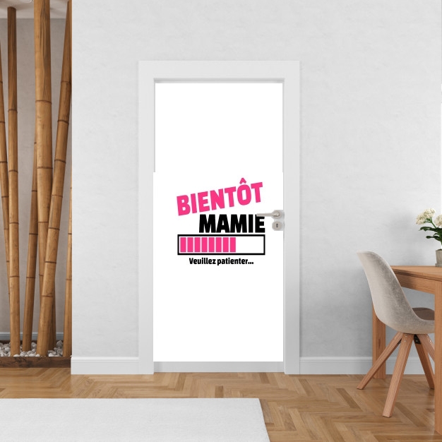 Poster de porte Bientôt Mamie Cadeau annonce naissance