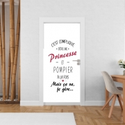 Poster de porte C'est compliqué d’être une princesse et pompier