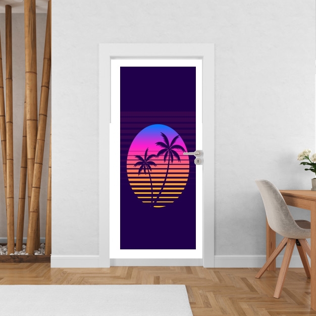 Poster de porte Classic retro 80s style tropical sunset