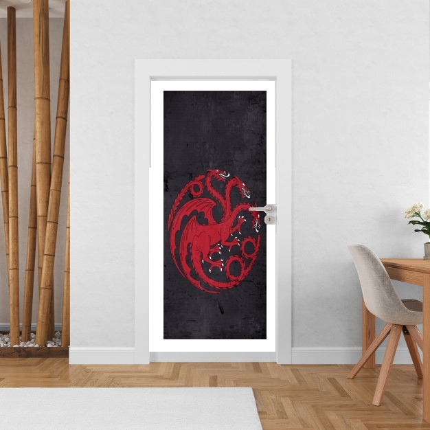 Poster de porte Flag Dragon House Red