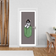 Poster de porte Husky Dog in the pocket