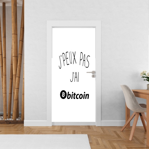 Poster de porte Je peux pas j'ai bitcoin