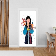 Poster de porte Mulan Princess Watercolor Decor